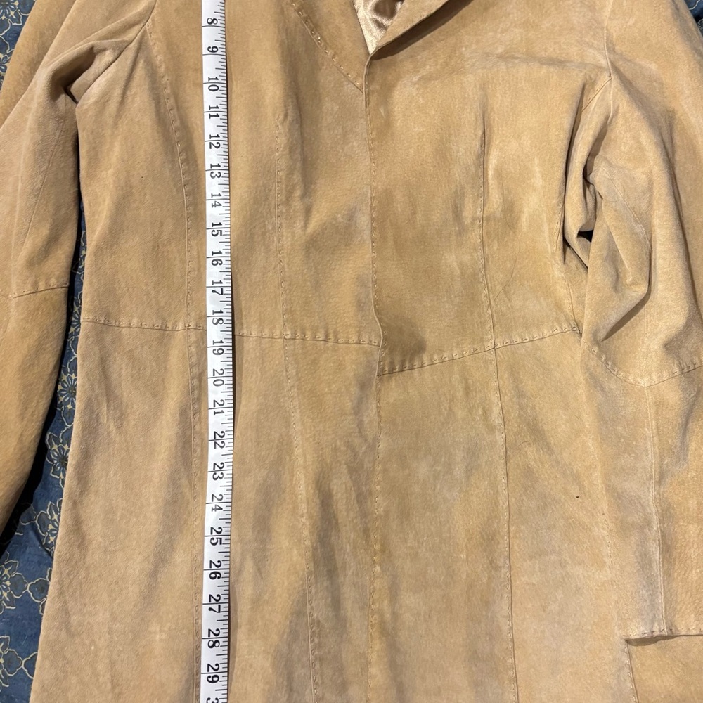 Coldwater Creek Tan Leather Blazer Jacket Women’s XL Button Front - Picture 15 of 16